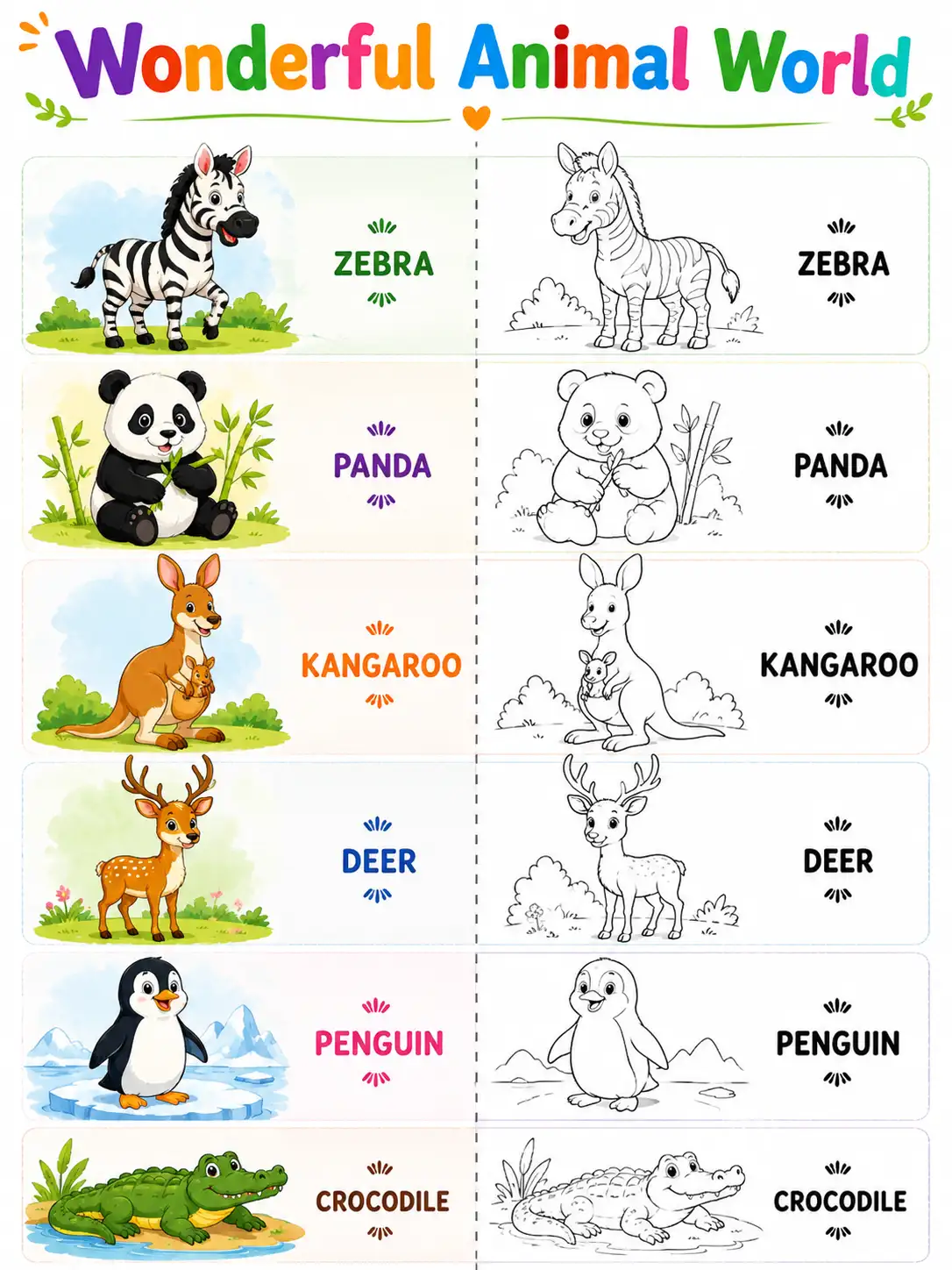 Wonderful Animal World Worksheet
