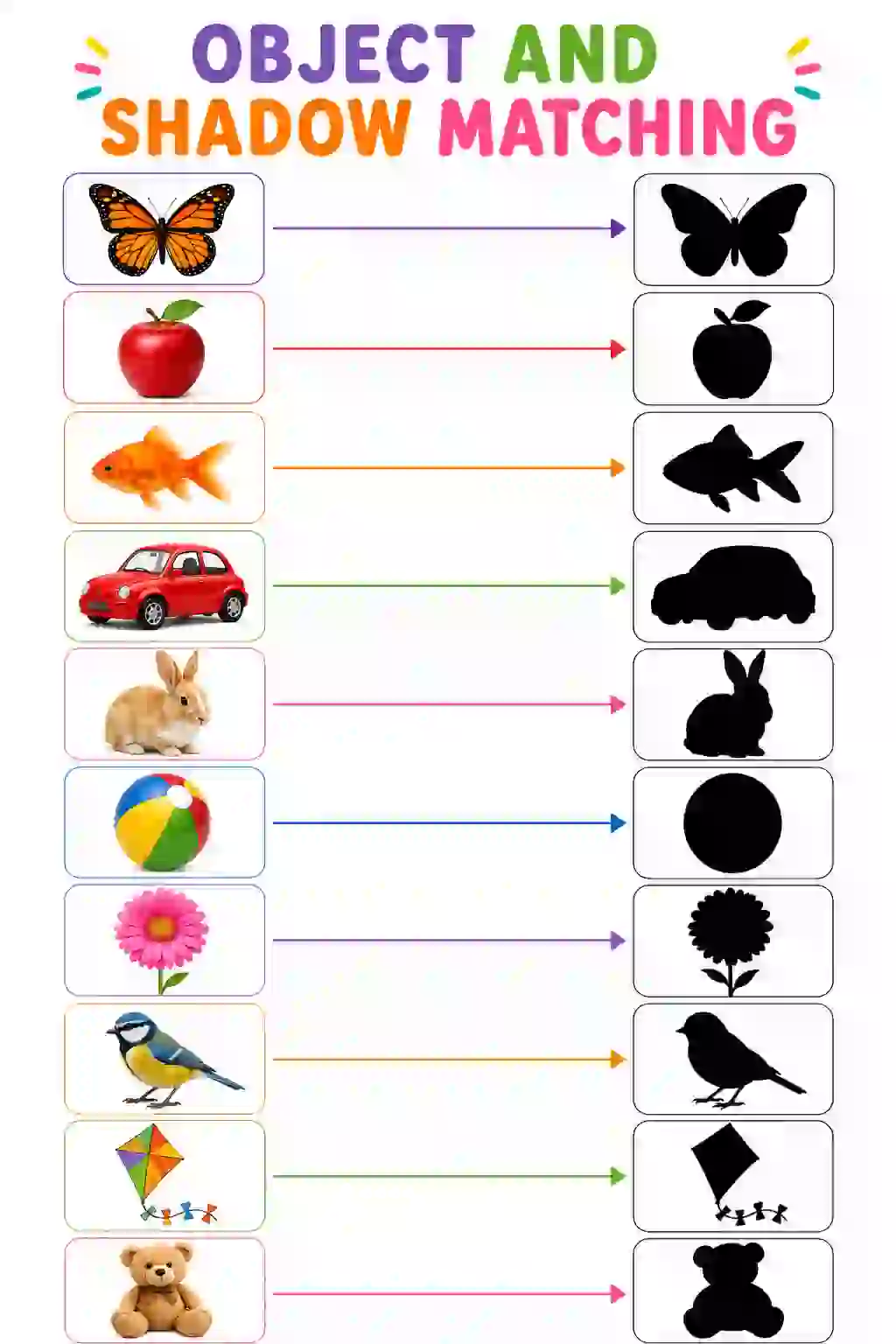 Object and Shadow Matching Chart (Nursery)